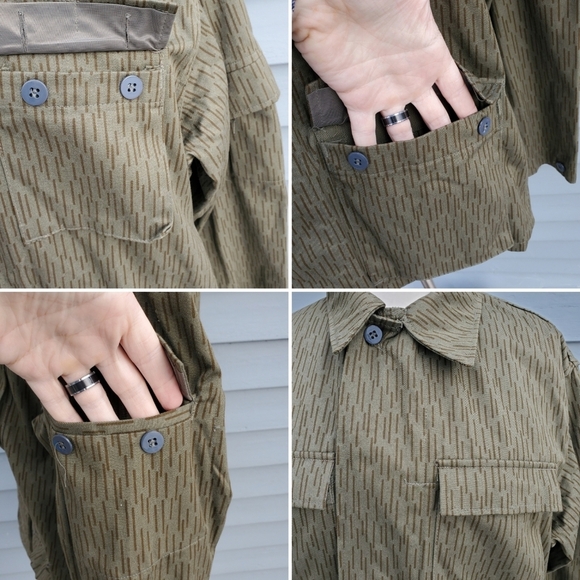 East Germany Raindrop Rain Camo Camouflage Military Issue Light Field Shacket Md - Picture 3 of 5